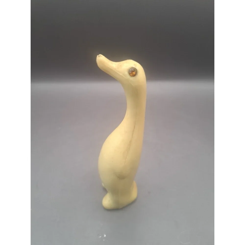 Vintage Plastic Yellow MCM Penguin FIGURINE Rhinestone Eyes Hong Kong